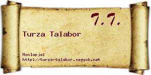 Turza Talabor névjegykártya